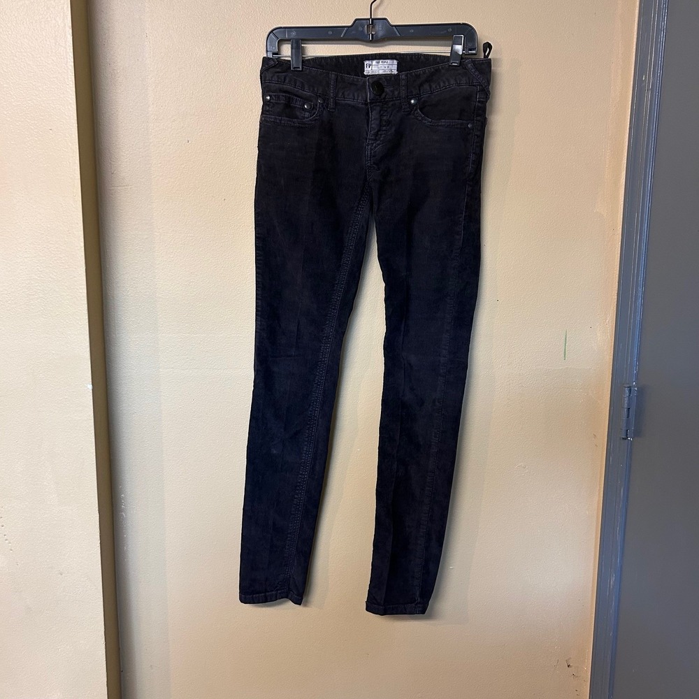 Free People Black Corduroy Skinny Pants Womens Size 28‎